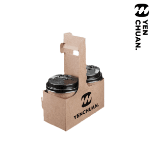 Craft paper cup carrier with handle (2 cups)
