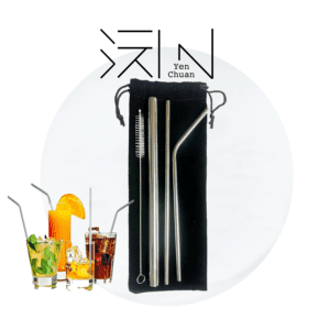 Stainless steel straws set (3+1)